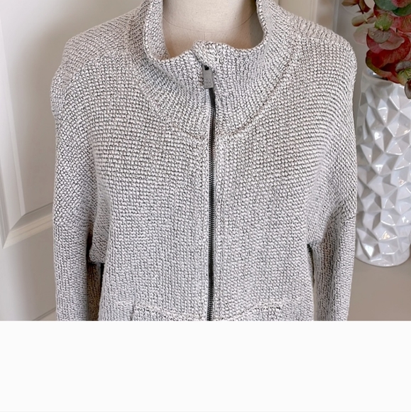 Sweaty Betty cotton blend jacket size L gray and white - Picture 3 of 4